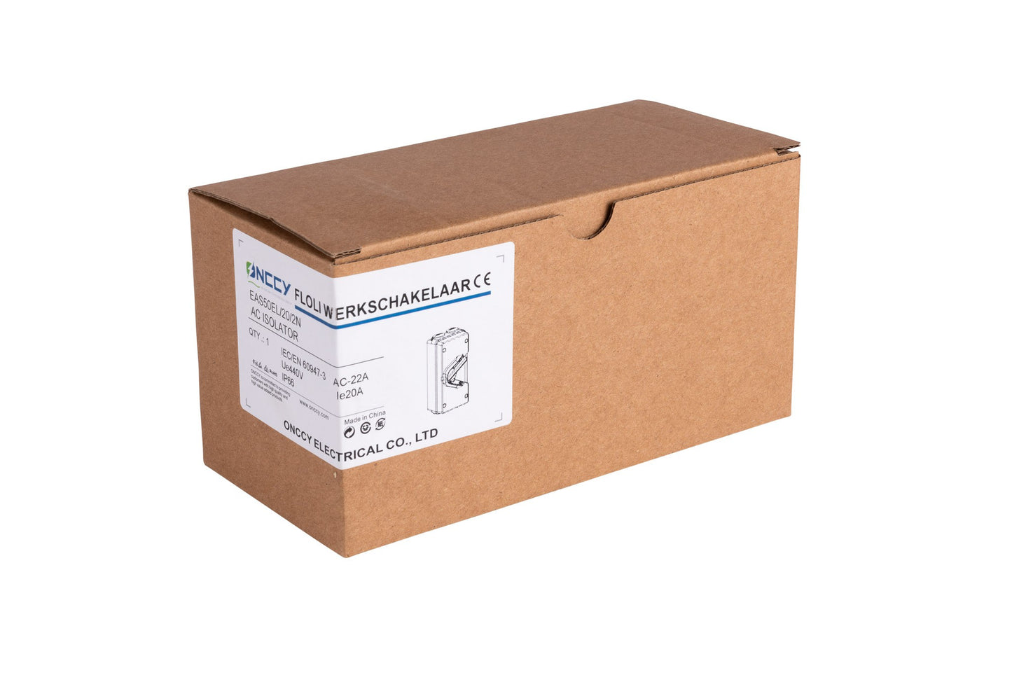 Werkschakelaar Onccy 3 Fase 22 Ampere